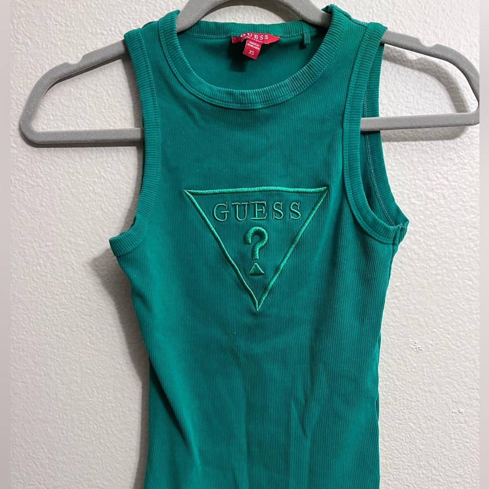 GUESS Green Ribbed Bodysuit